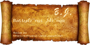 Battyányi János névjegykártya
