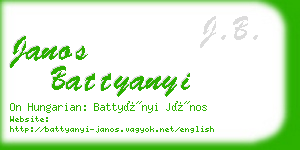 janos battyanyi business card
